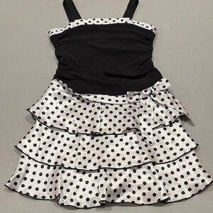 B Wear Black and White Polka Dot Dress